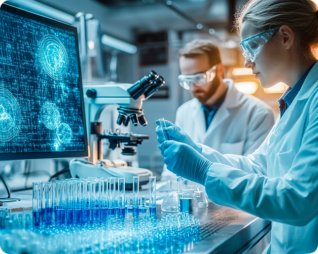 Researchers working with clinical samples